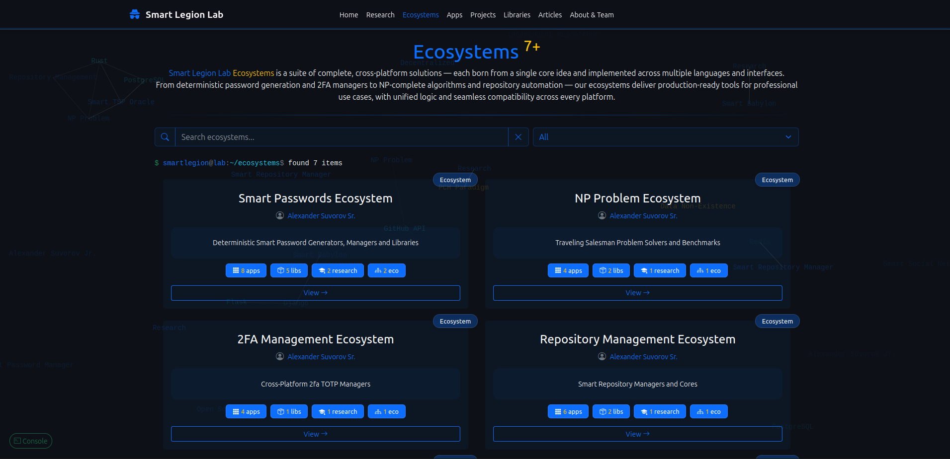 Ecosystems Page